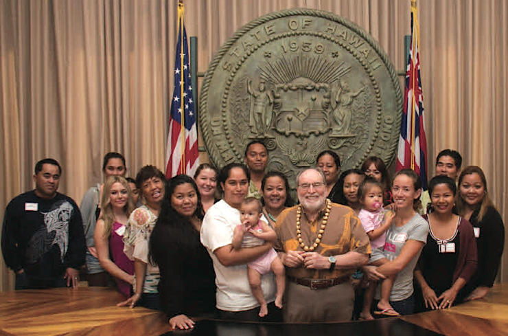 Governor Neil Abercrombie with HCAP Head Start families.